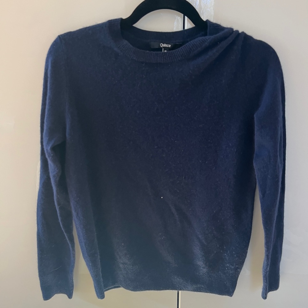 Quince Women's Deep Blue Crew Neck Sweater